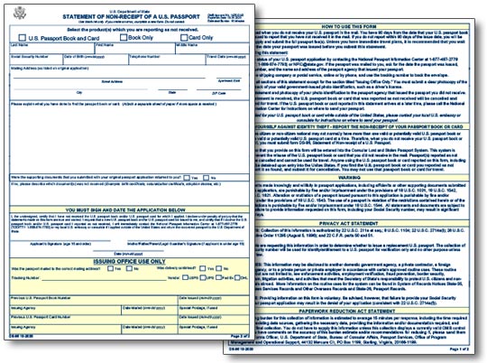 missing passport form