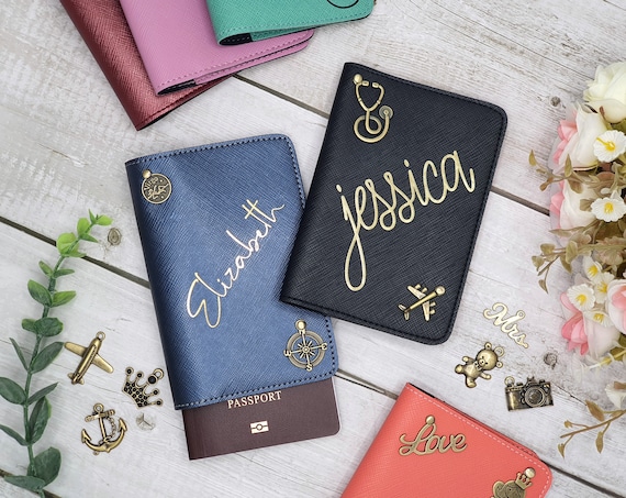 monogrammed passport cover