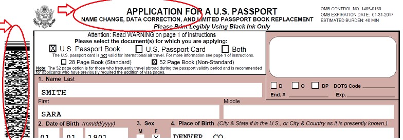 name change form for passport