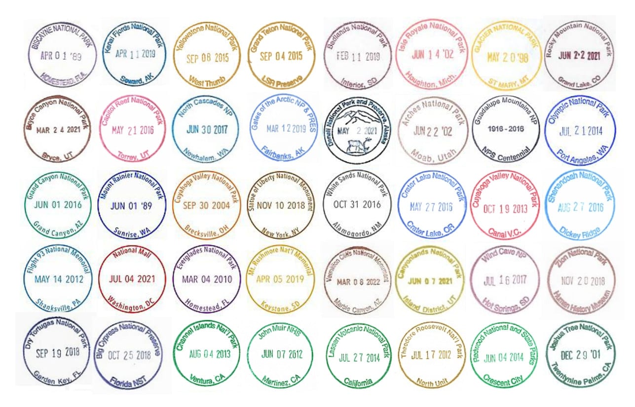 national park passport stamps