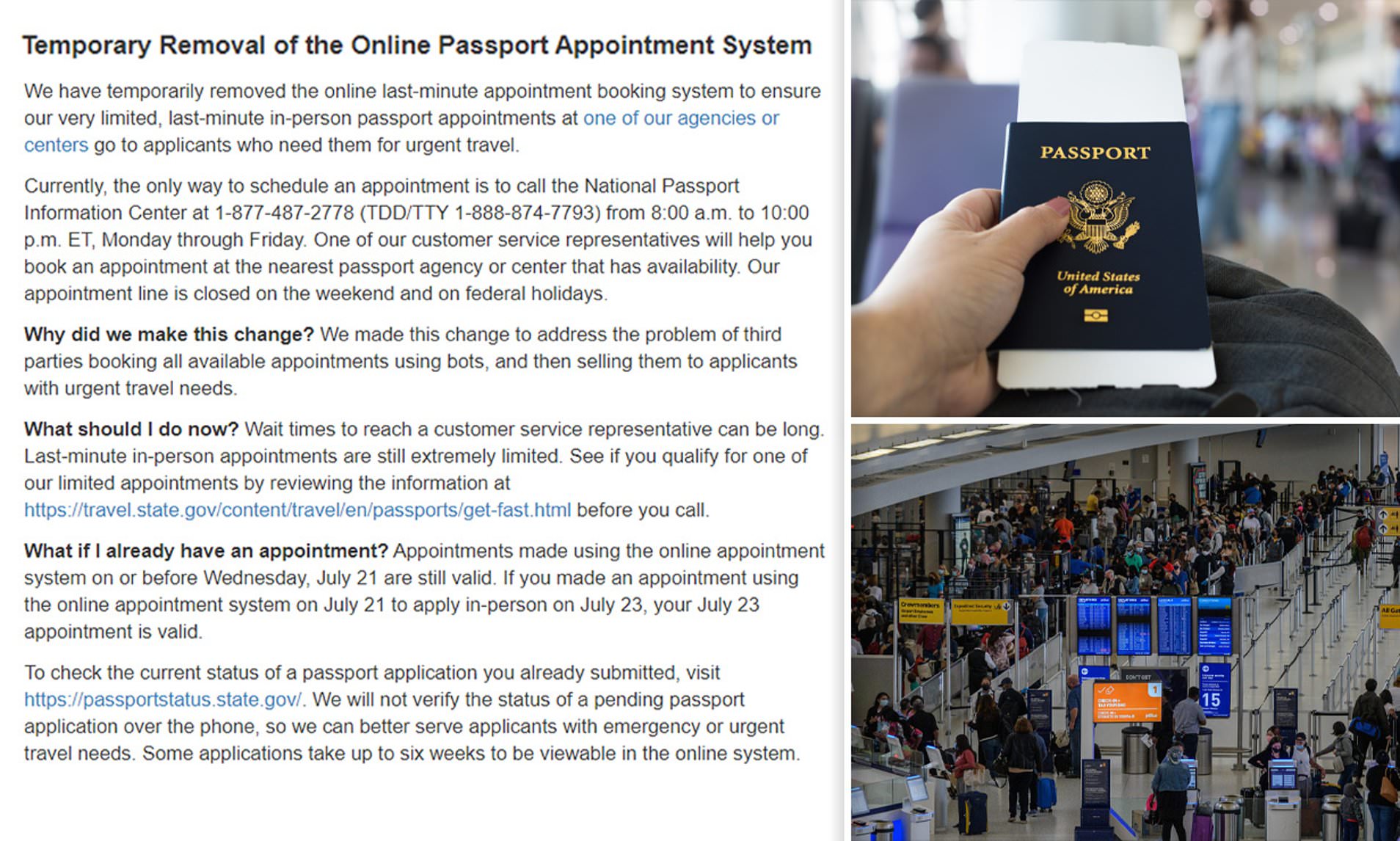 national passport center phone number