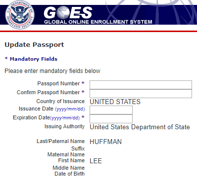 new passport global entry update