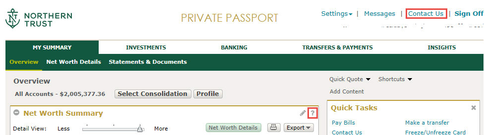 northern trust private passport login