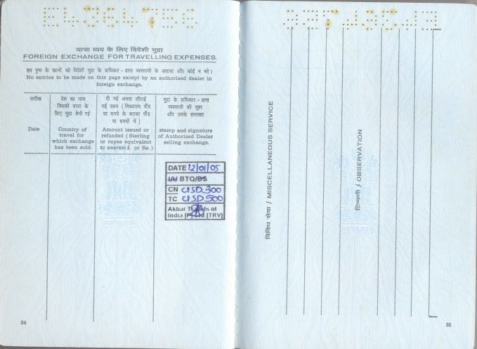 observation page passport