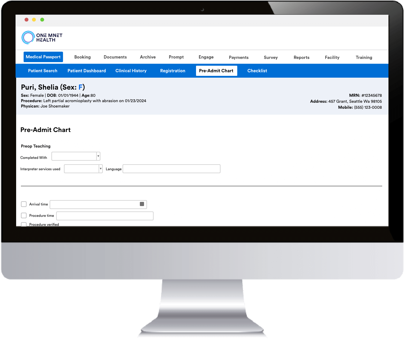 one medical passport login facility