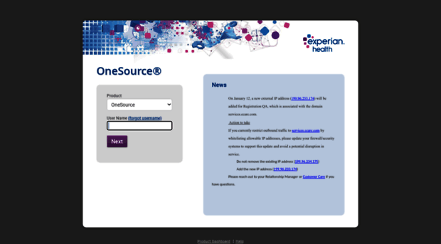 onesource passport login portal