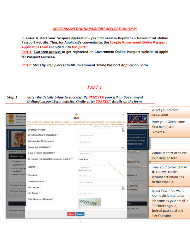 online passport application