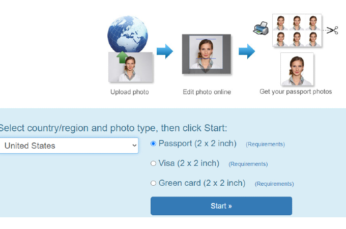 online passport photo editor