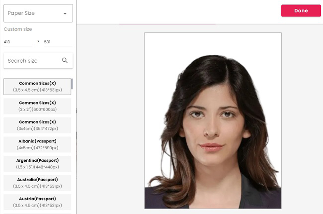 online passport size photo maker