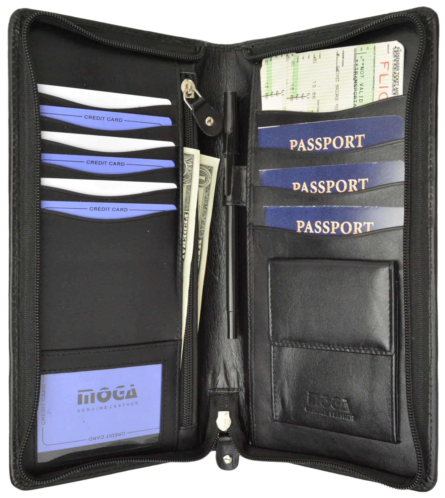 passport and travel wallet