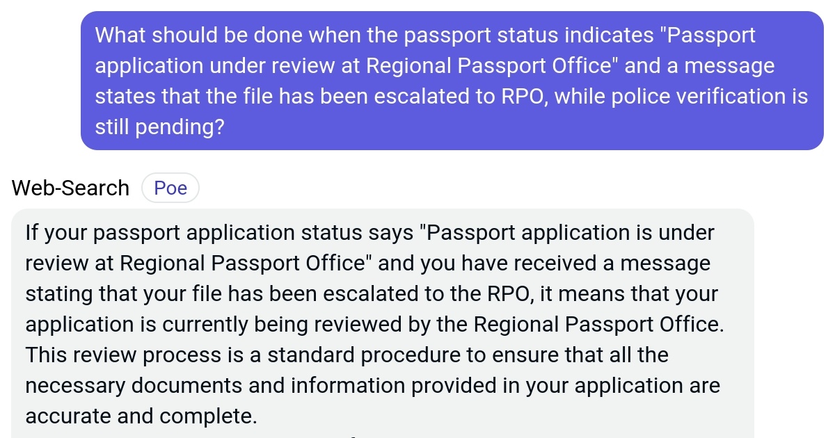 passport applciation status