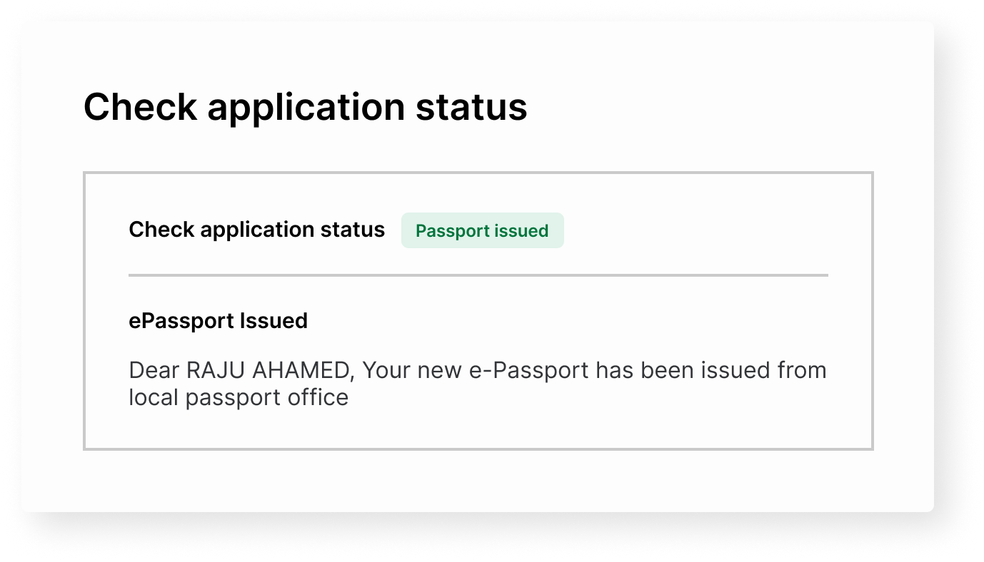 passport application check progress