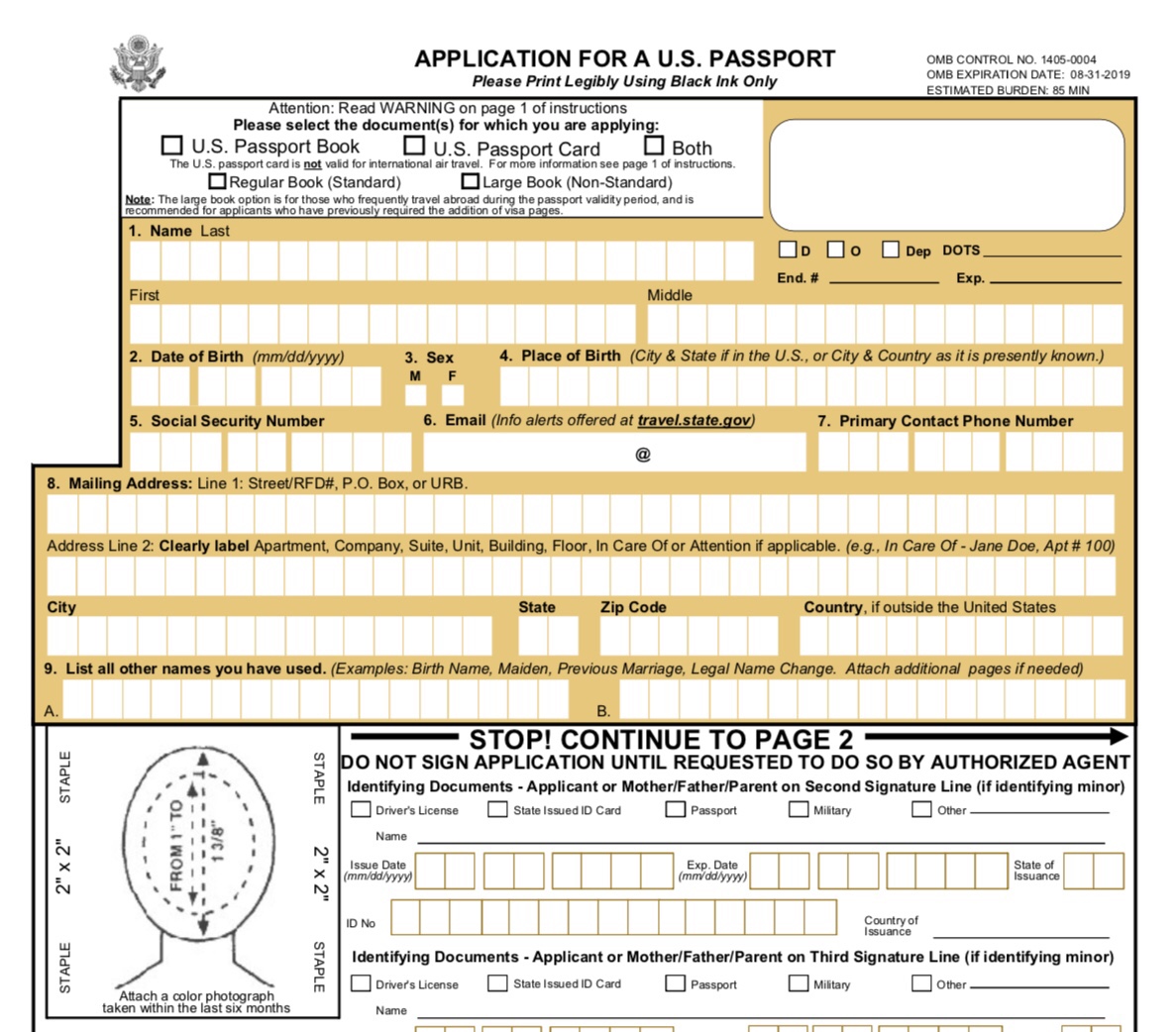 passport application child