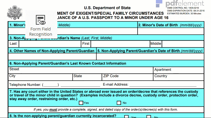 passport application form download