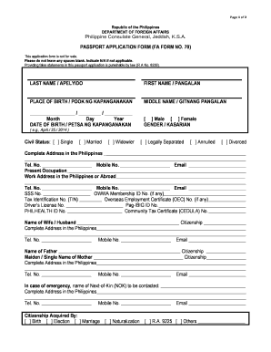 passport application form download