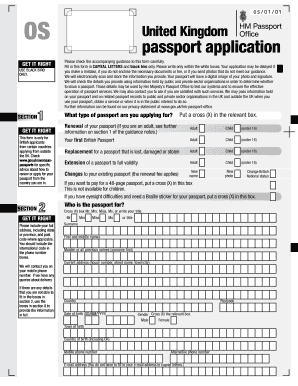 passport application form post office