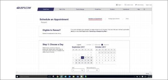 passport appointment usps online