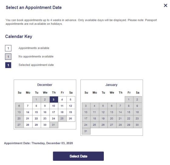 passport appointments online