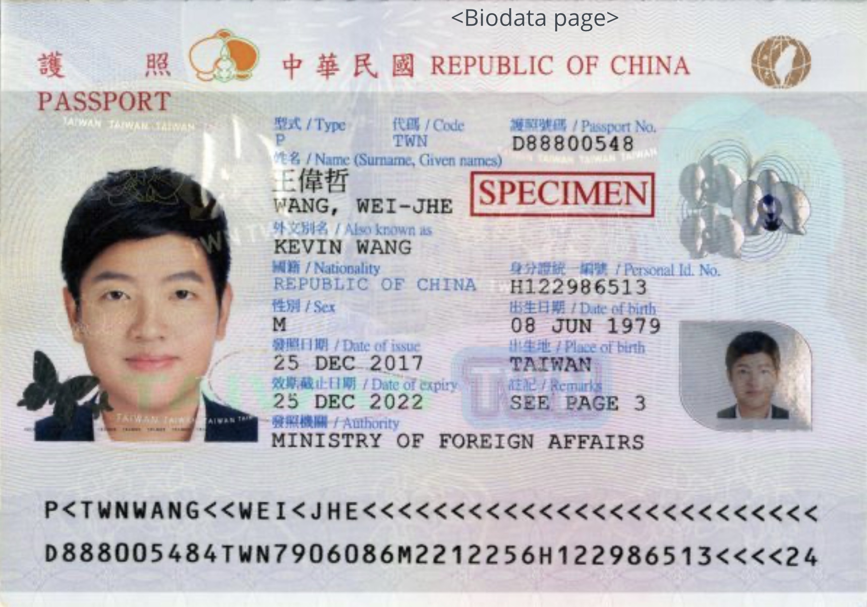 passport biographic data page