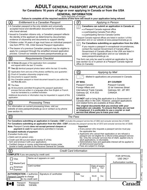 passport canada application