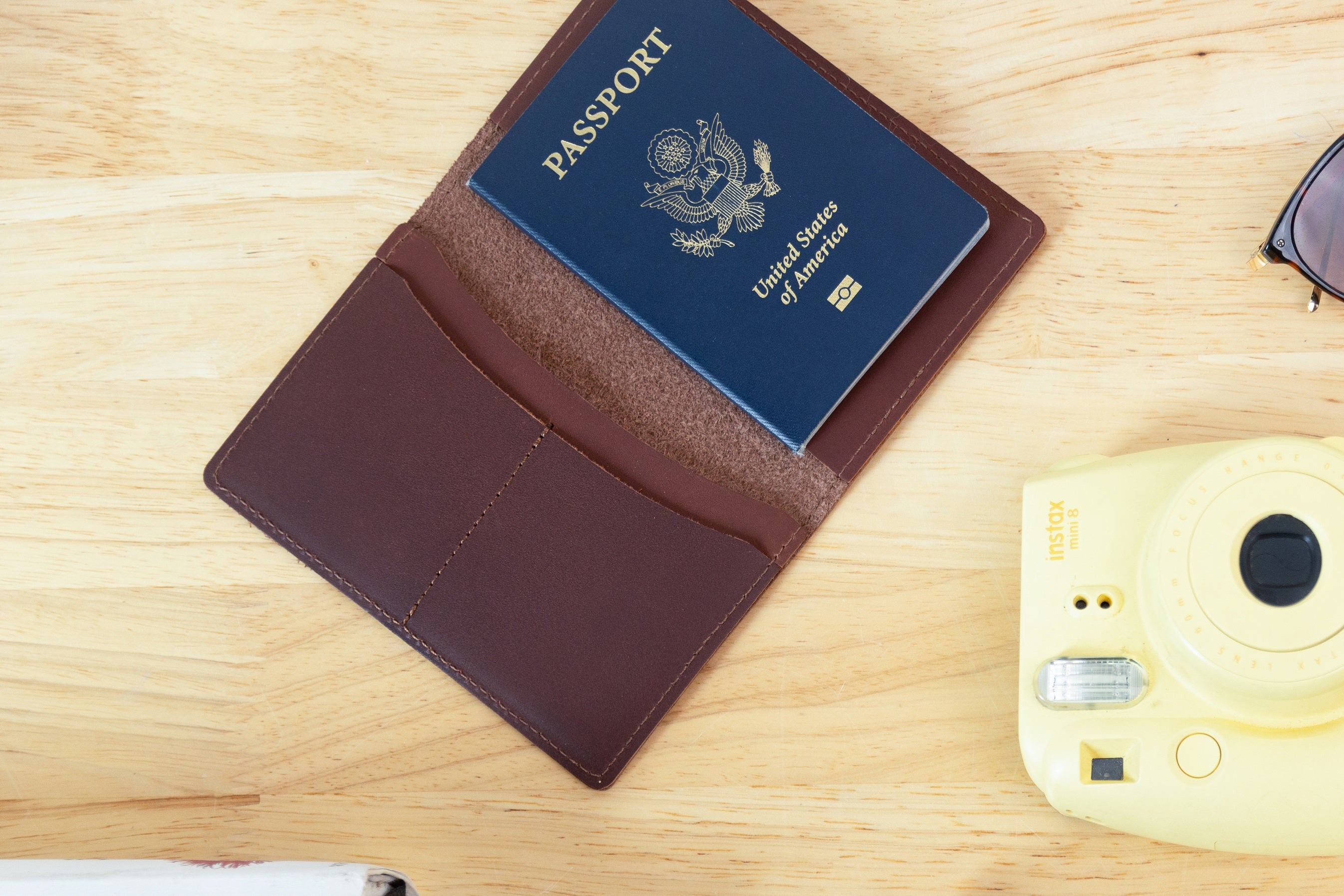 passport case leather