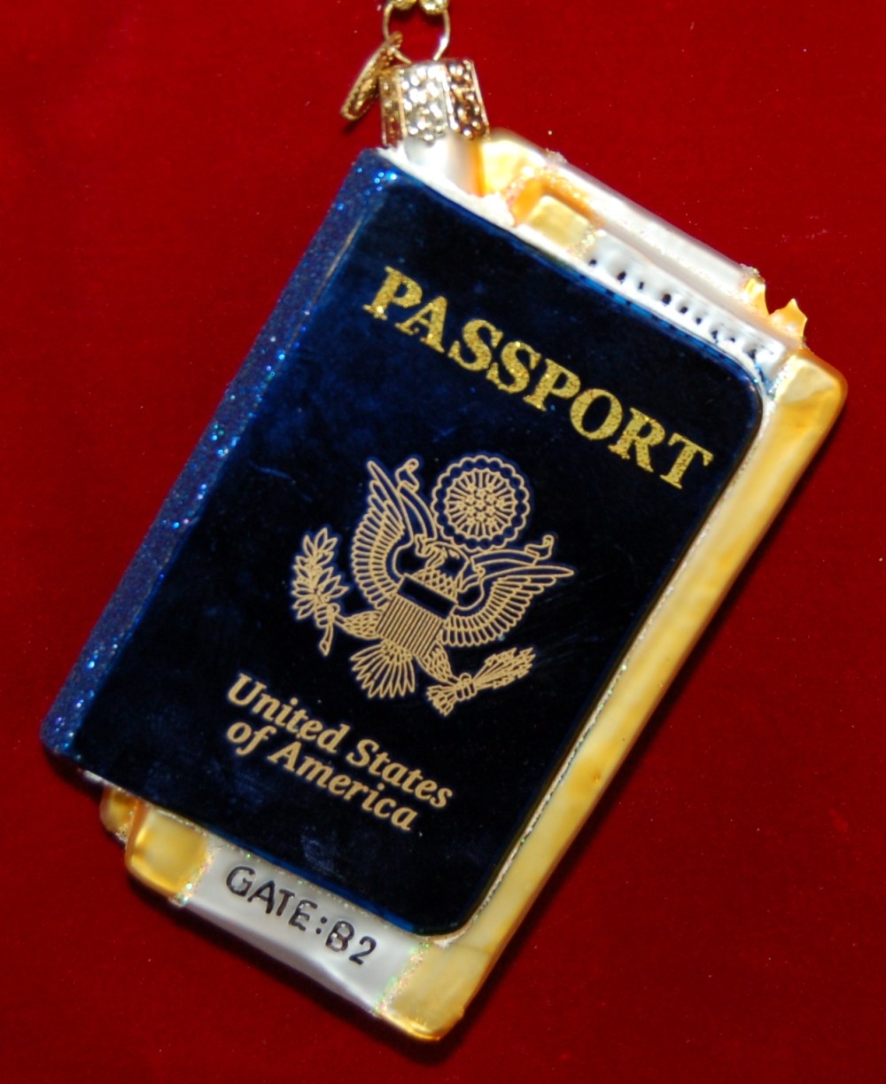 passport christmas ornament