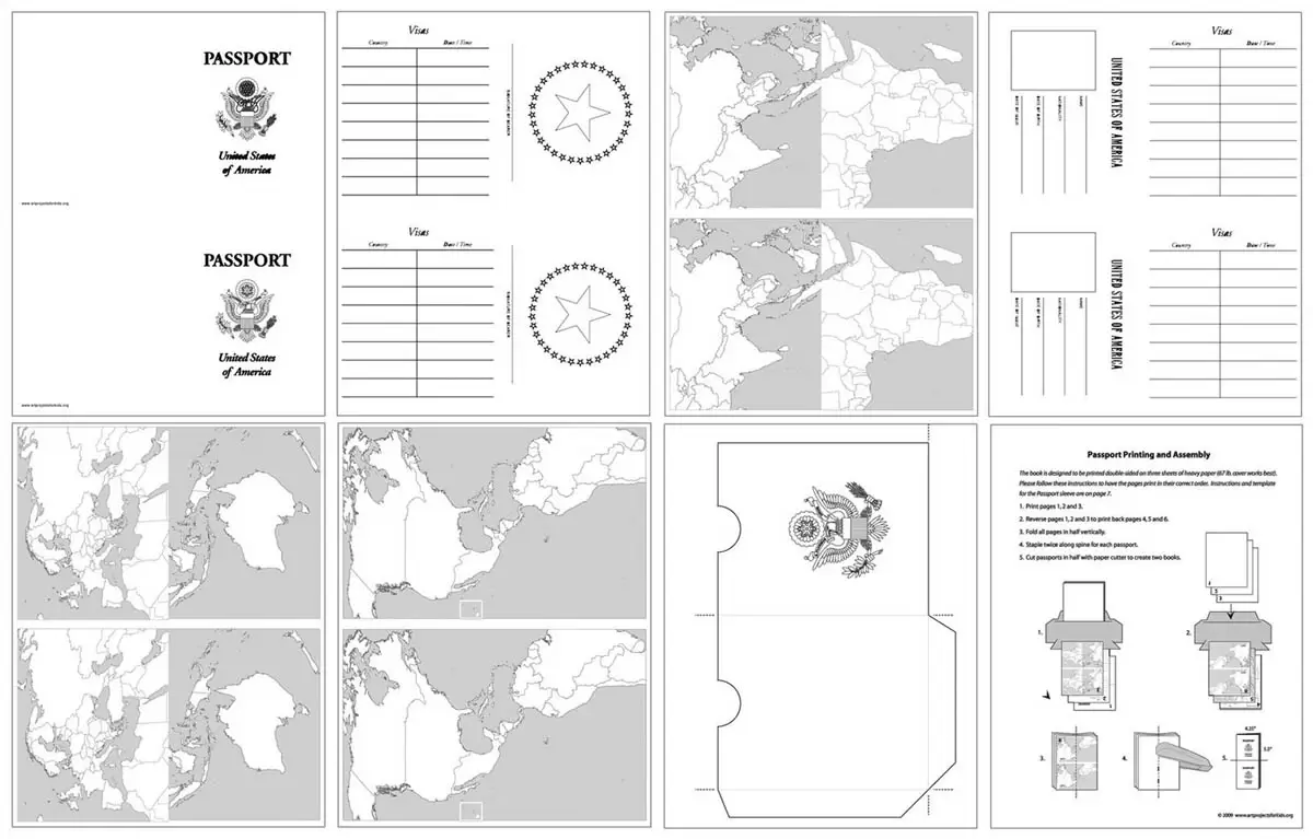 passport coloring page