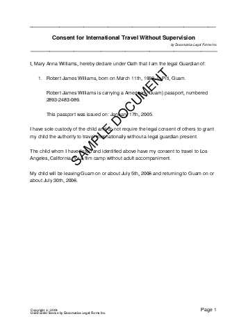 passport consent forms for minors