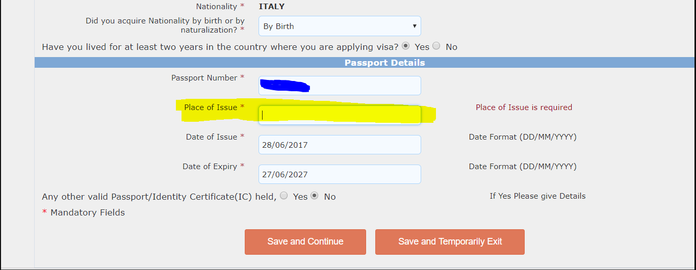 passport country of issue