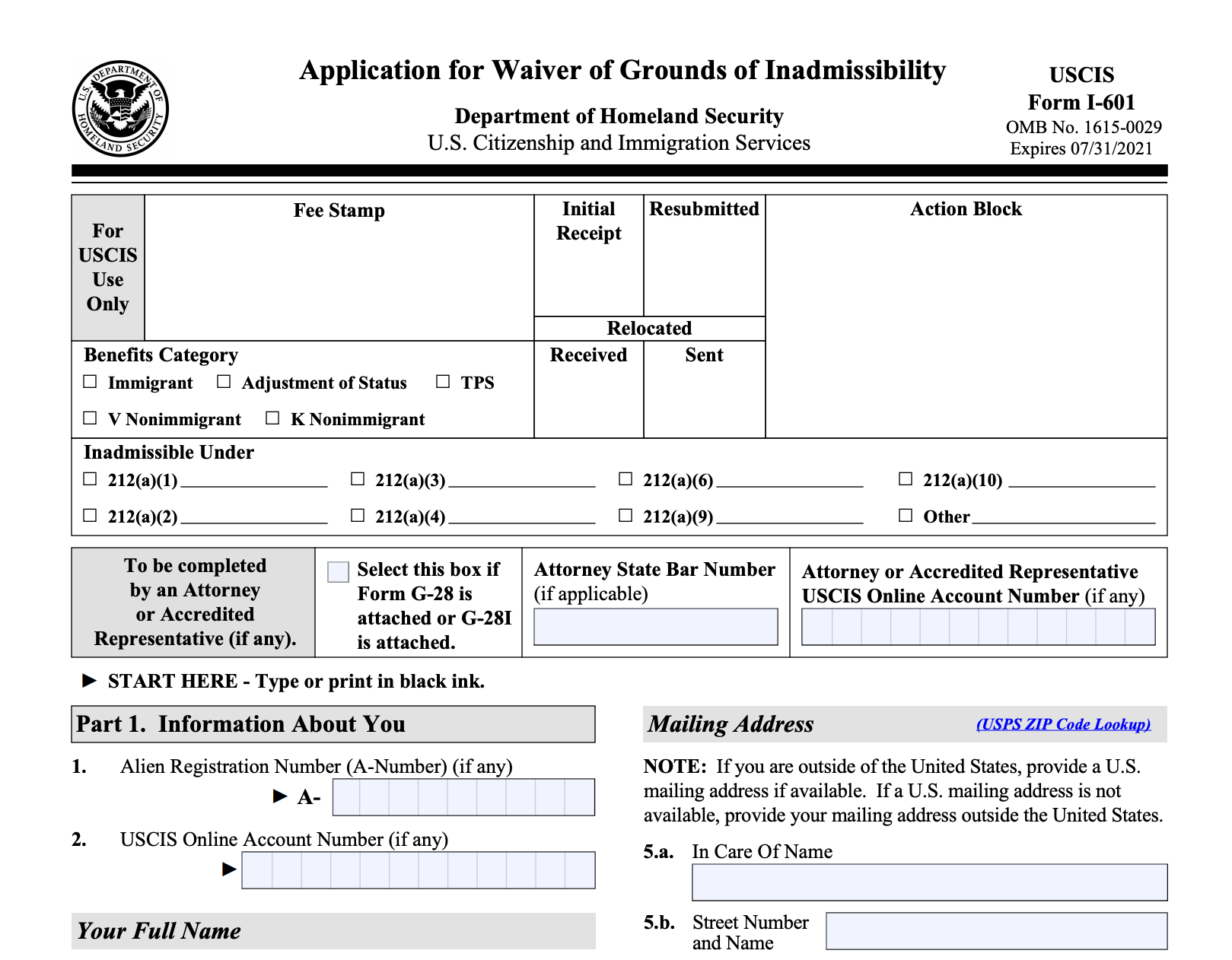 passport fee waiver application