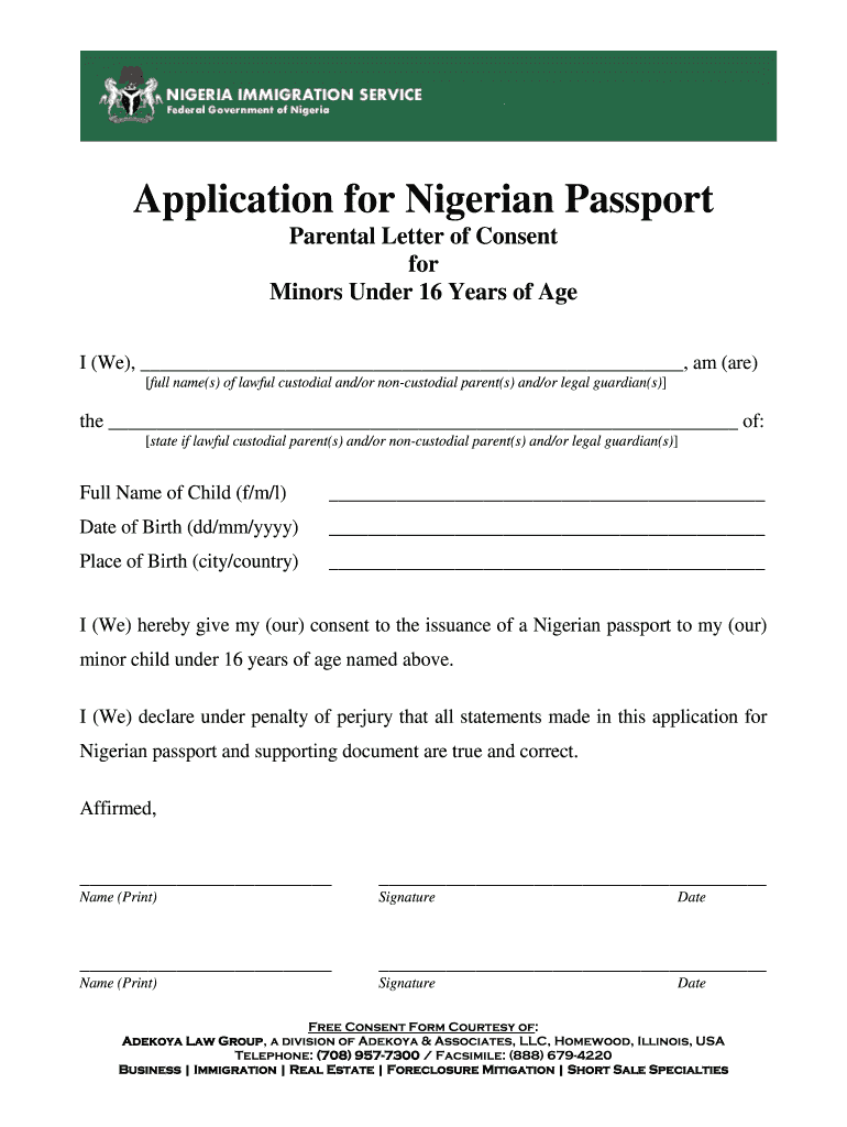 passport for minor consent form