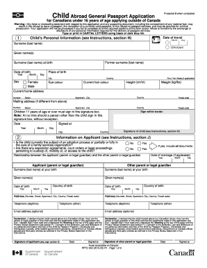 passport form for minors