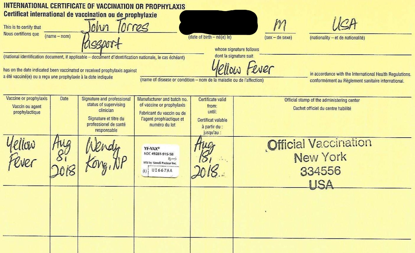 passport health vaccine prices