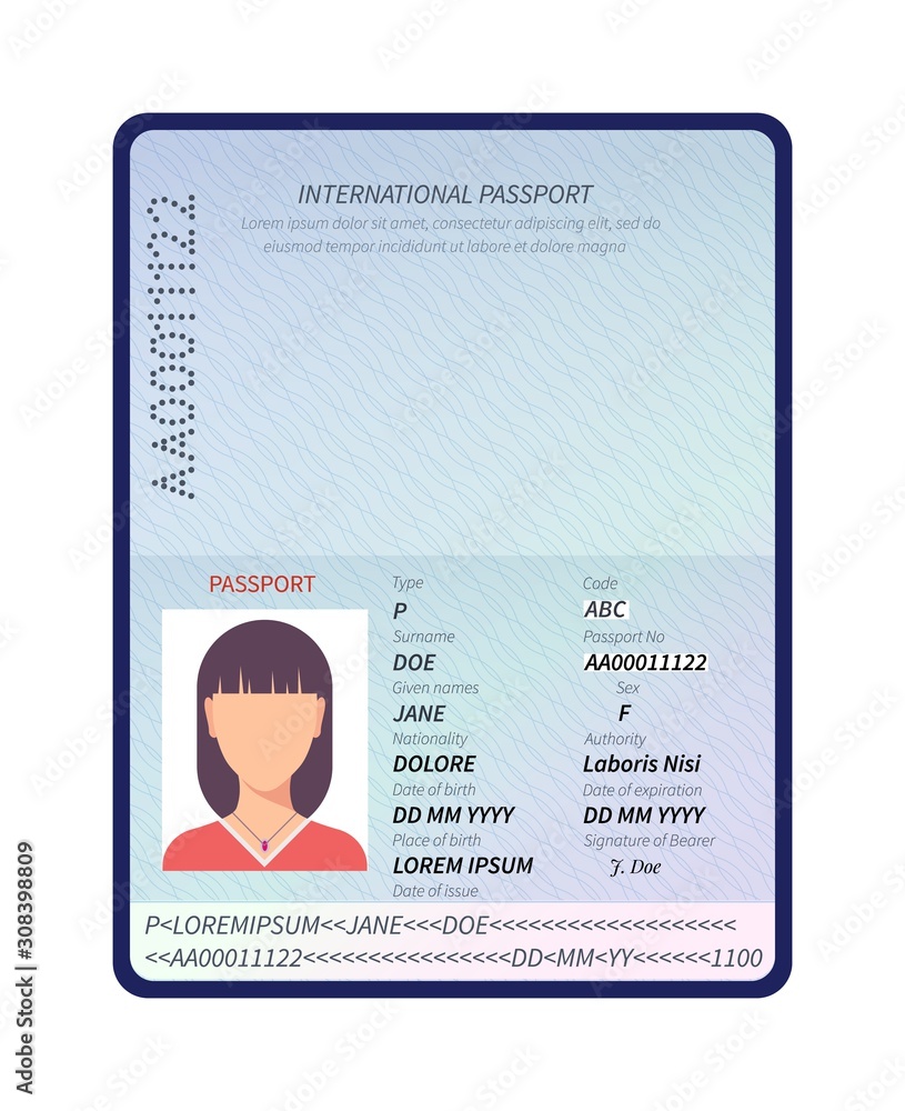 passport identification page