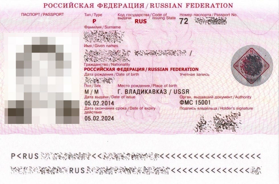 passport in russia