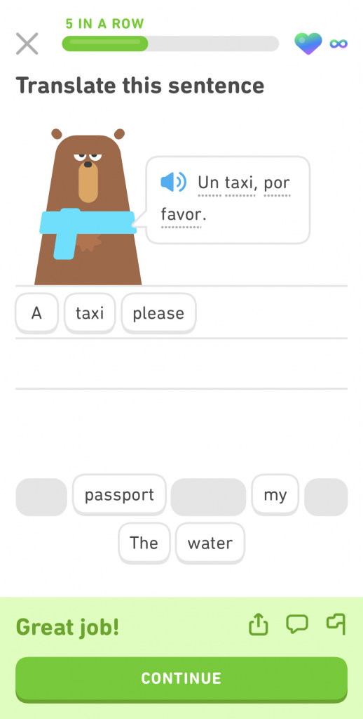 passport in spanish duolingo