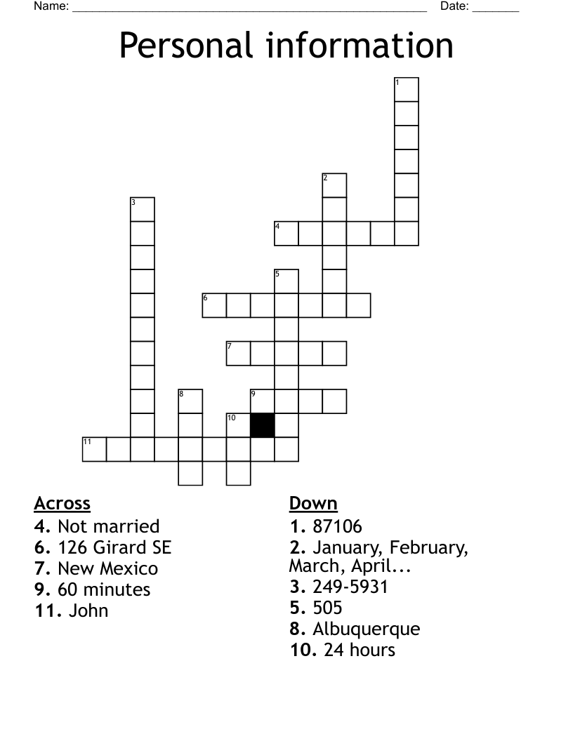 passport info crossword clue