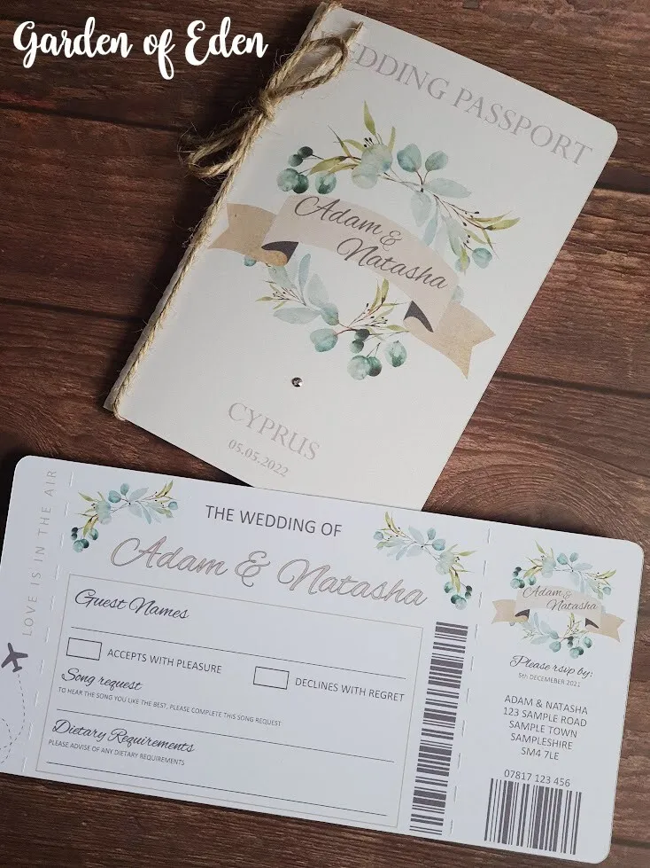 passport invites wedding