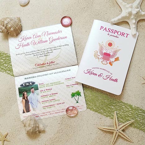 passport invites wedding