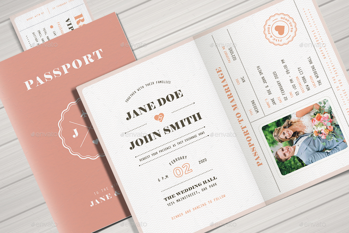 passport invites wedding