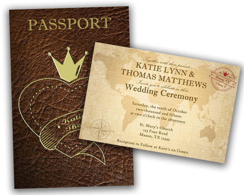 passport invites wedding