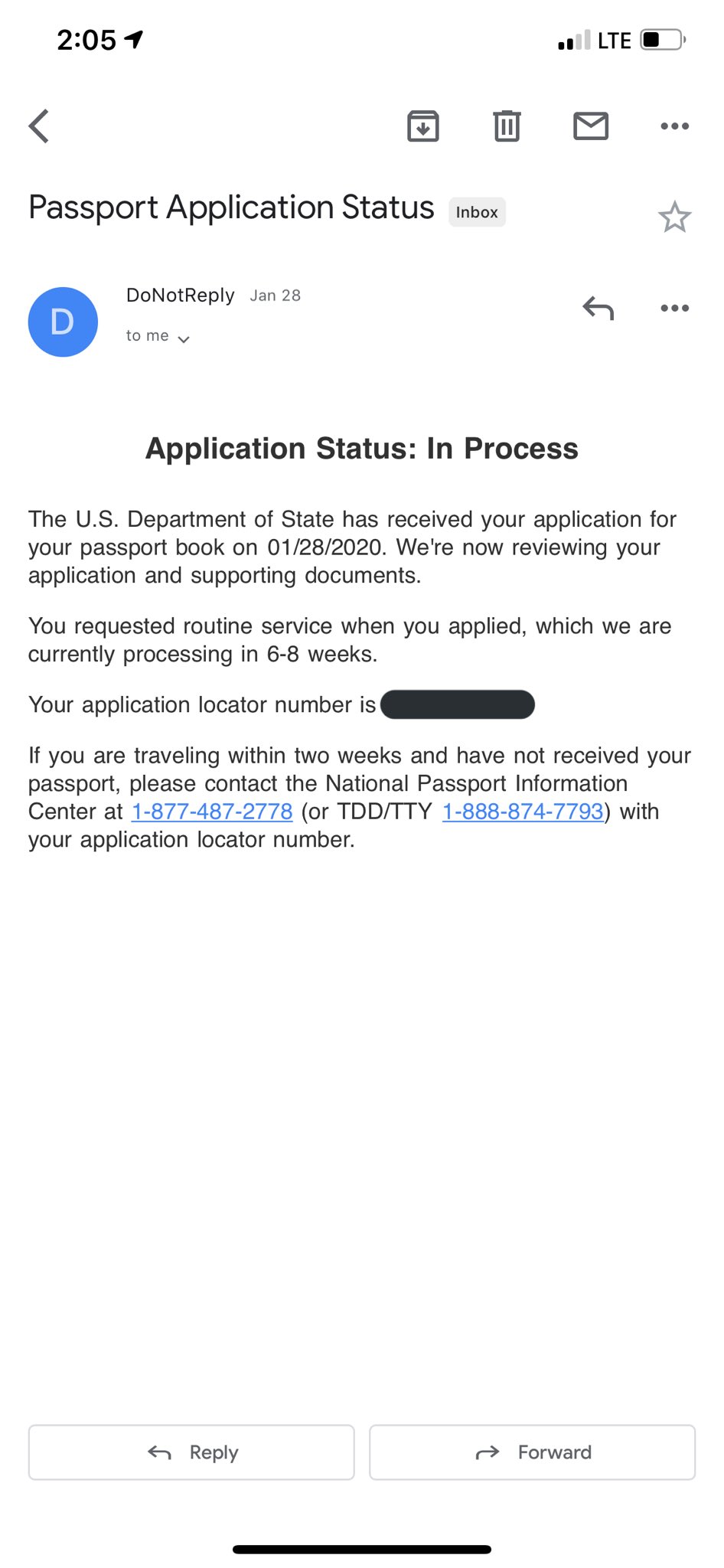 passport locator number status