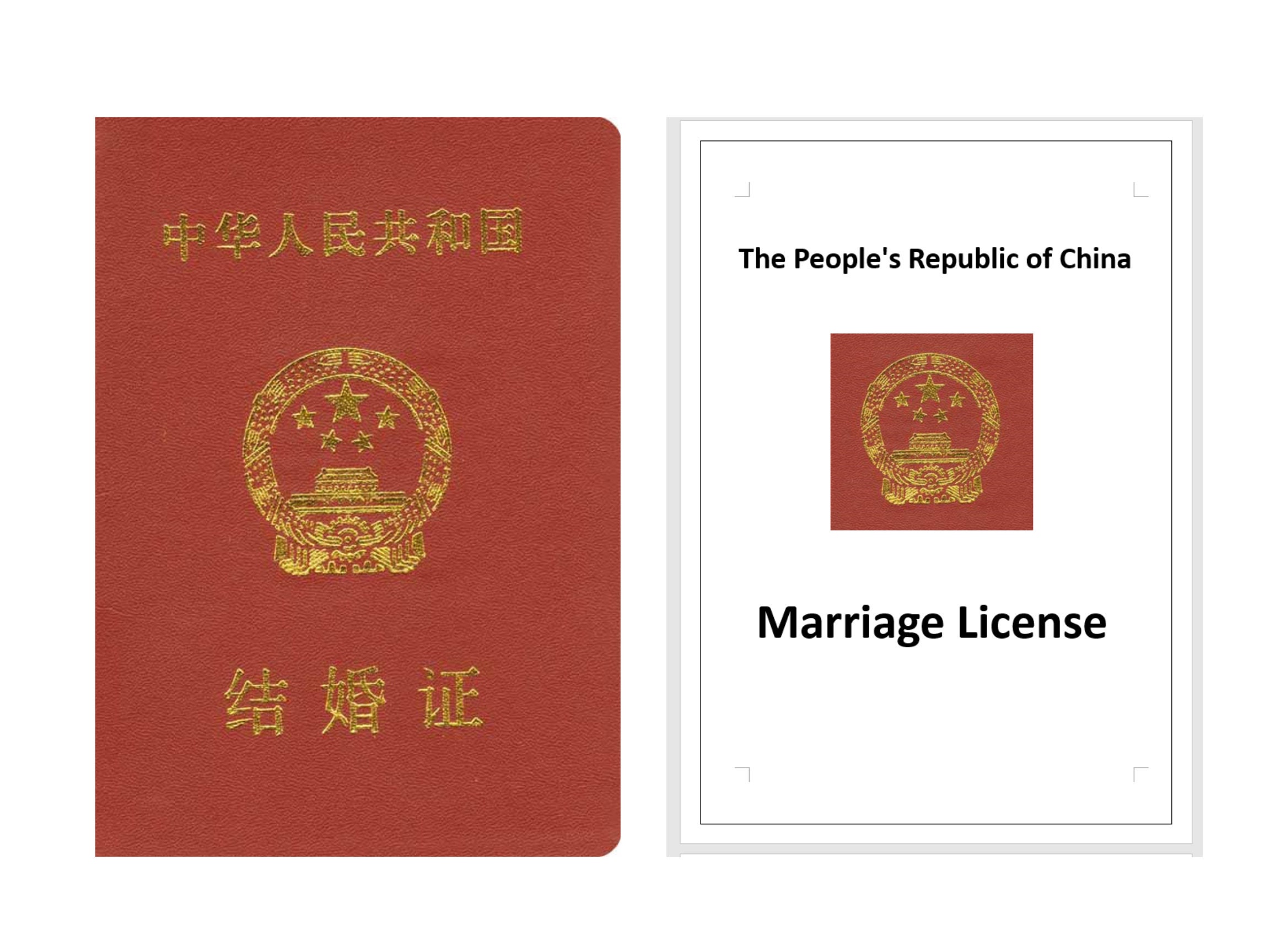 passport marriage license