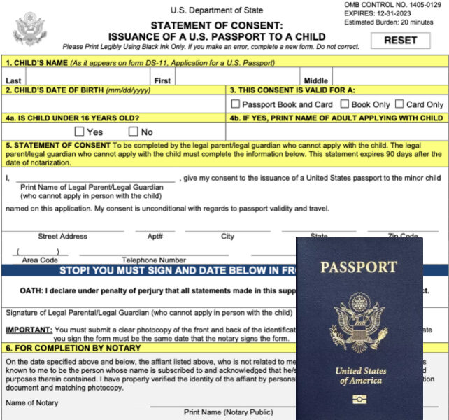 passport notary form