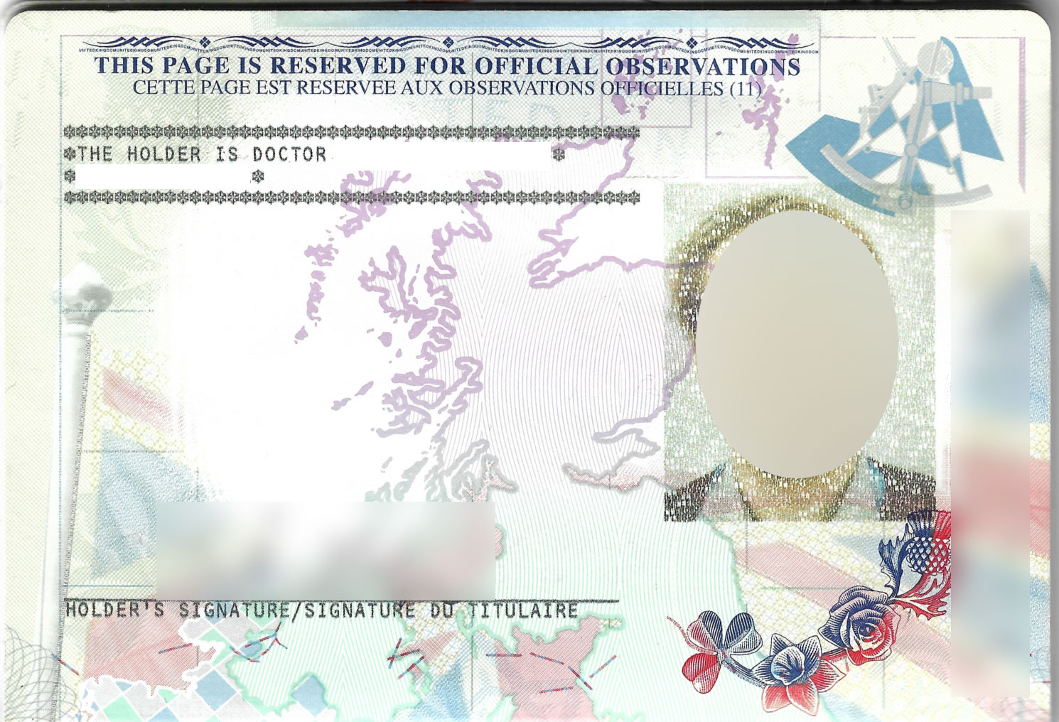 passport observation page