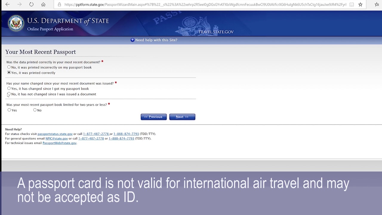 passport online application