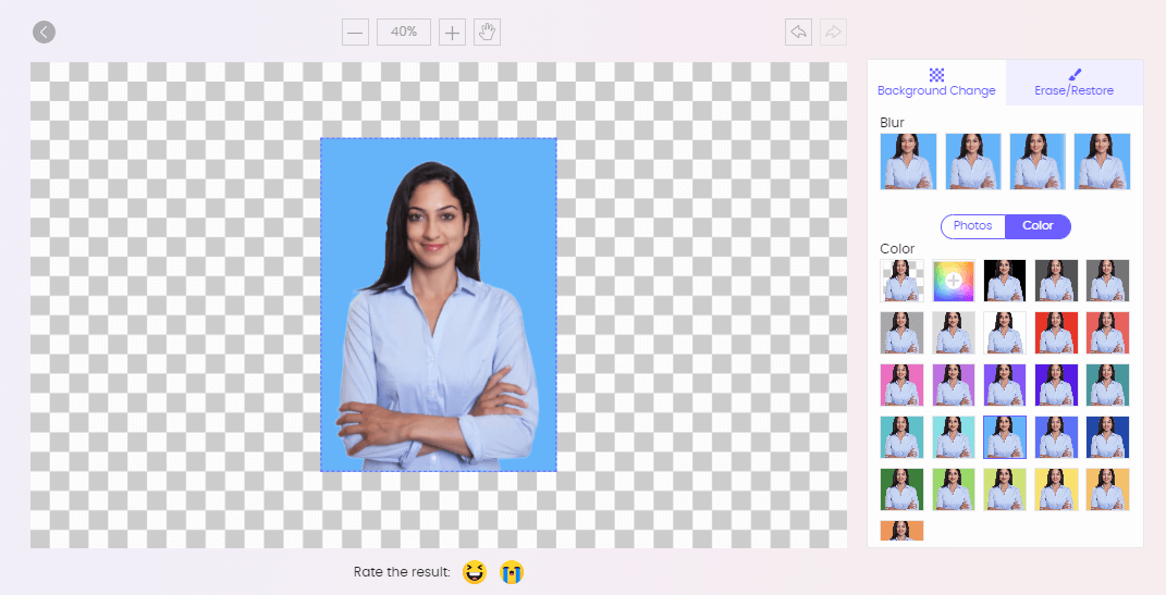 passport photo background change