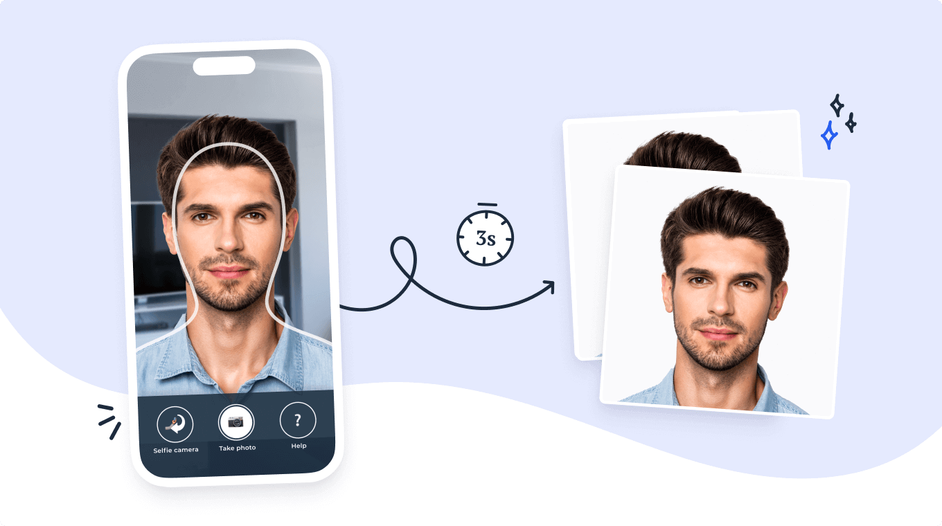 passport photo on phone