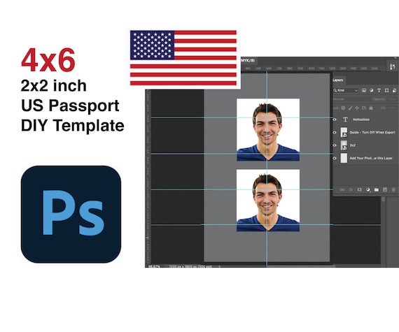 passport photo template 4x6