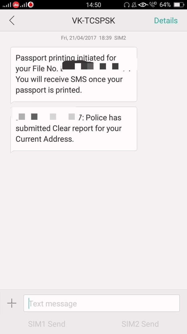 passport printed status